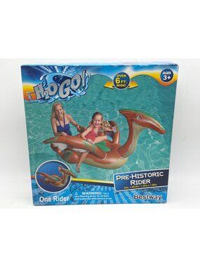H2OGO! Pre-Historic Inflatable Pool Rider For Kids & Adults Over 6 Ft Wide Heavy
